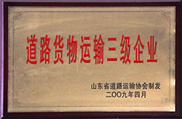 2009年4月，天璇獲道路貨物運(yùn)輸三級企業(yè)